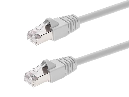 Monoprice Cat6A 25ft White Patch Cable Double Shielded 26AWG 10G Pure Bare by Monoprice