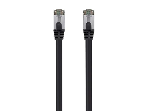 Monoprice Cat8 50ft Black Patch Cable Double Shielded 26AWG 2GHz 40G Pure Bare by Monoprice
