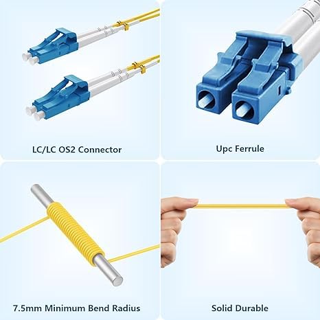 Yonwide Single Mode Fiber Lc to Lc 3m 5 Pack, OS2 Single Mode Patch Cable Duplex - Image 4