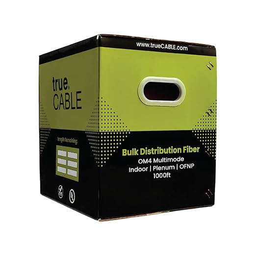 TRUE CABLE 6 Strand Bulk Fiber Optic Cable, Indoor Tight Buffered Distribution by trueCABLE