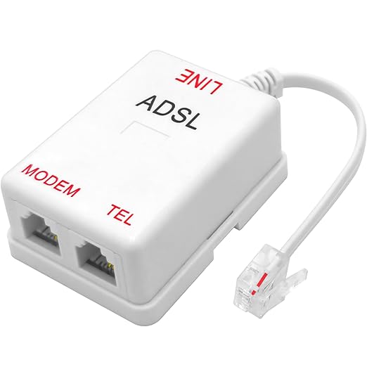 NECABLES DSL Filter Splitter for Phone Line and Modem 6 Inductors Version RJ11 by NECABLES