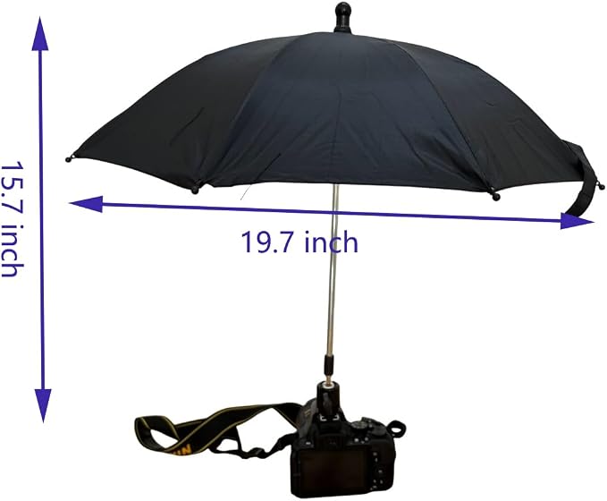 360 Swivel Umbrella with Hot Shoe Camera Rain Cover, Sunshade Protector - Image 4