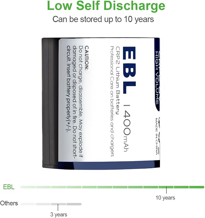 EBL CR-P2 Lithium Photo Battery 6V 1400mAh | Compatible - Image 2