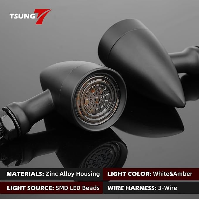 TSUNG Universal Motorcycle SMD LED Turn Signals 12V Brake Tail Lights Running - Image 2