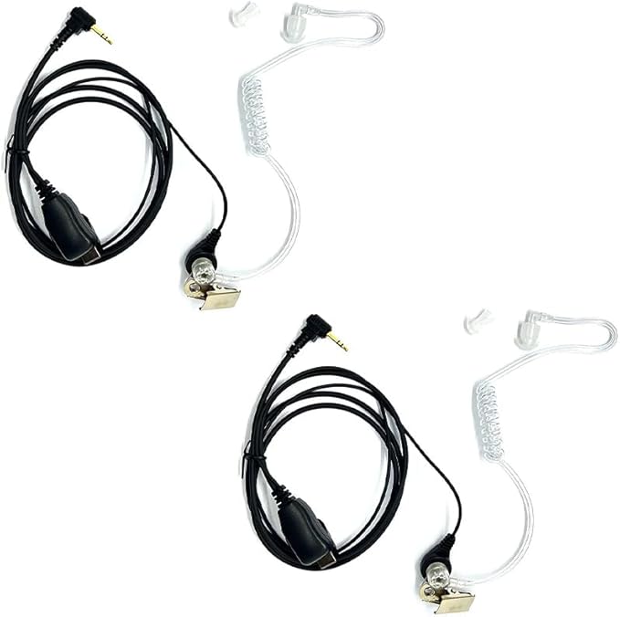 Walkie Talkies Earpieces with Mic 1 Pin Covert Air Acoustic Tube Headset by Riqiki
