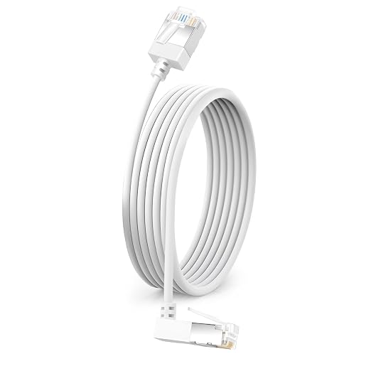Flexible Cat 6 Ethernet Cable 270 °Upward Angle 1.6 Feet, Ultra Thin & Slim by DUTEVOLNS
