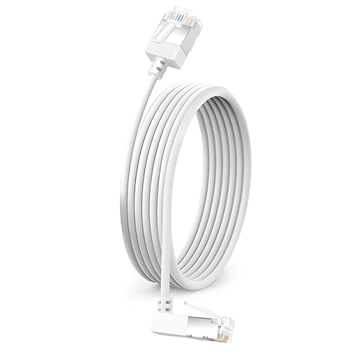 Flexible Cat 6 Ethernet Cable 270 °Upward Angle 25 Feet, Ultra Thin & Slim Rj45 by DUTEVOLNS