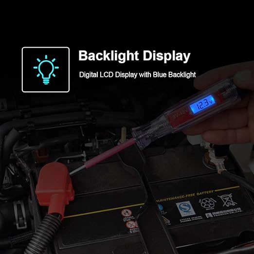 Heavy Duty 3-65V Backlit Digital LCD Circuit Tester, Test Light - Image 5