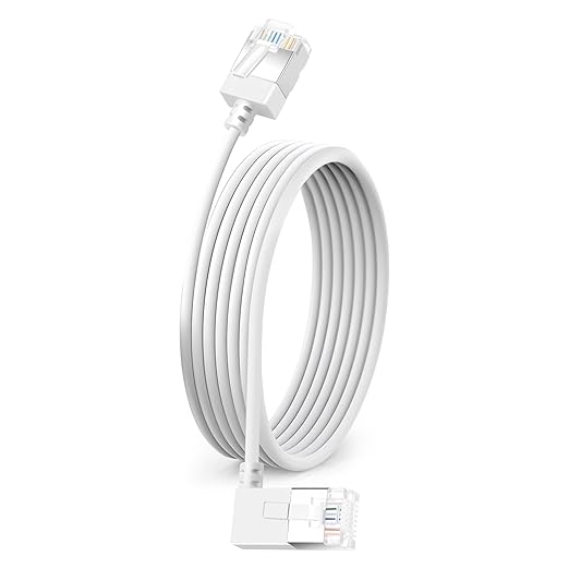 Flexible Cat 6 Ethernet Cable 90° Right Angled 6.6 Feet, Ultra Thin & Slim Rj45 by DUTEVOLNS