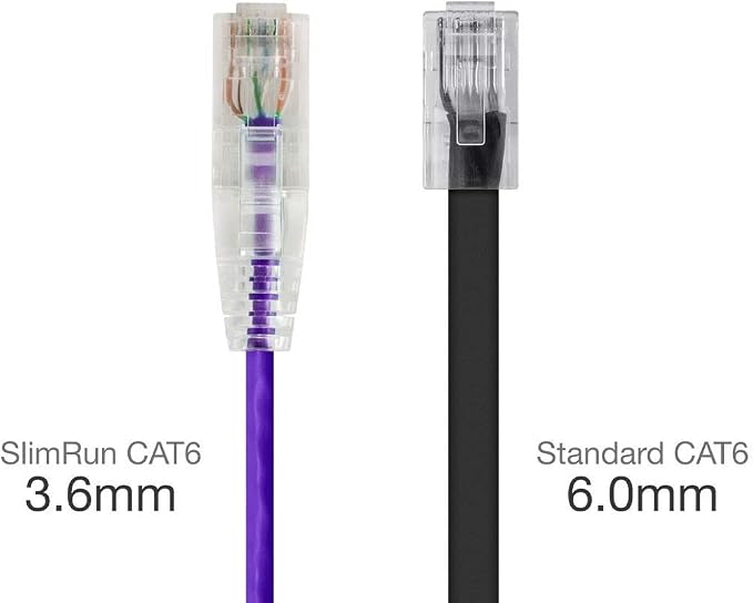 Monoprice Cat6 7ft Purple Component Level Patch Cable UTP 28AWG 550MHz Pure - Image 2