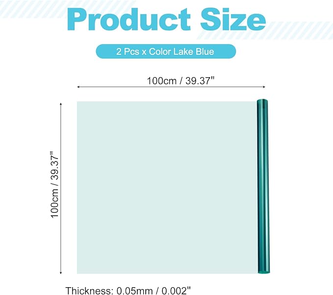 MECCANIXITY Lighting Gel Filter 39.4x39.4 Inch Lake Blue Color Correction Sheet - Image 2