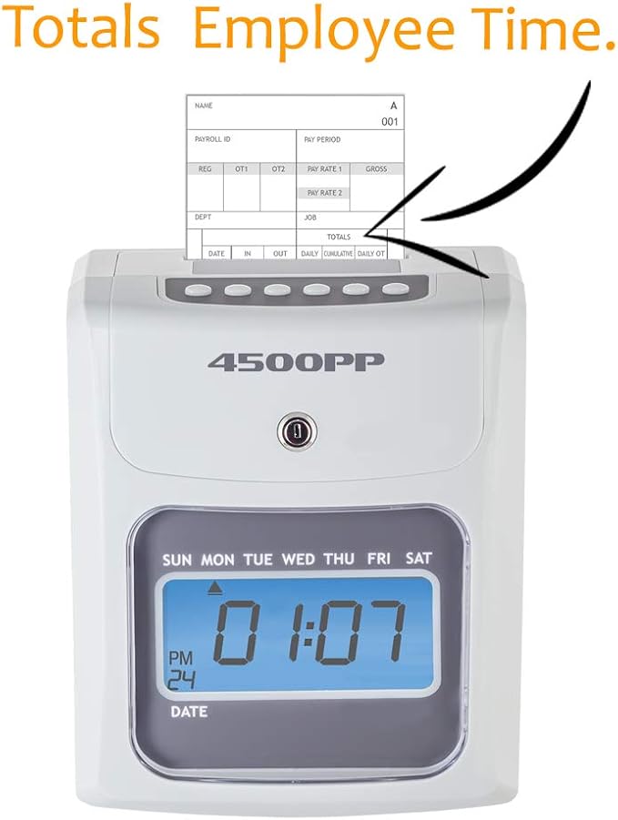 Nile Products - 4500PP Electronic Calculating Time Clock, Employees in/Out Time - Image 2