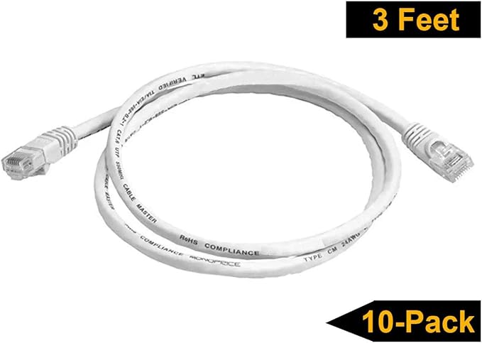 iMBAPrice 10' Cat5e Network Ethernet Patch Cable, 10 Pack - Image 3