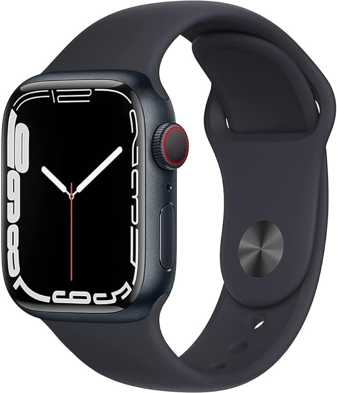 Apple Watch Series 7 GPS + Cellular, 45mm Midnight Aluminum Case by Amazon+Renewed