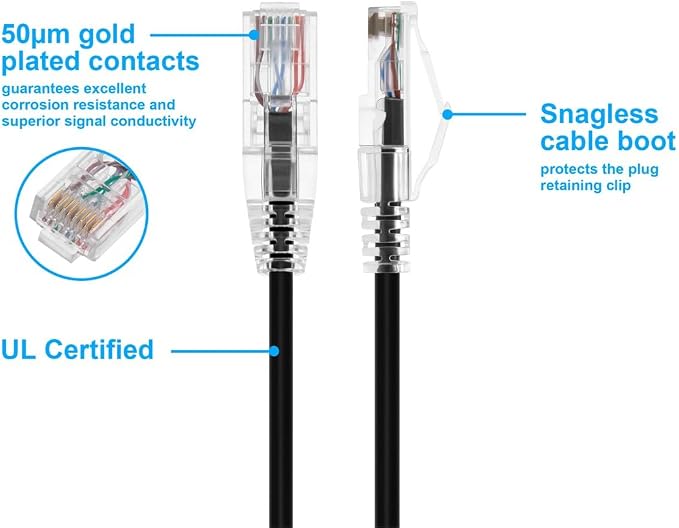Monoprice Cat6 14ft Black Component Level Patch Cable UTP 28AWG 550MHz Pure - Image 3