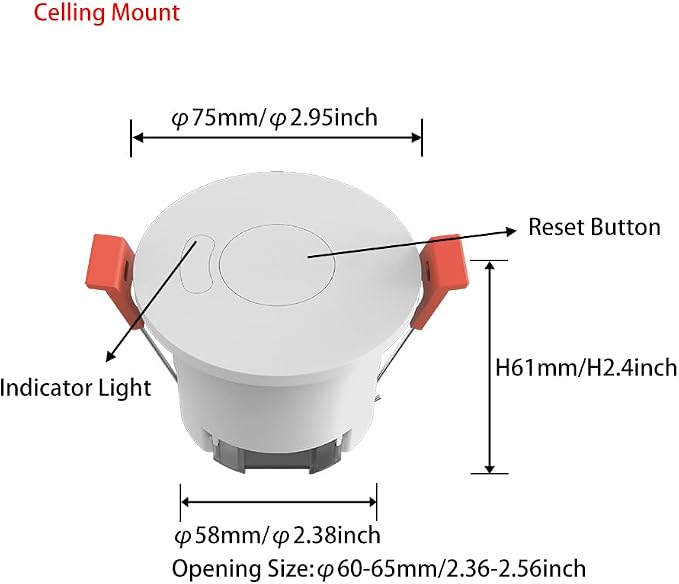 Presence Sensor, WenzhiIoT Smart Motion Sensor Zigbee 5.8 GHz Radar MmWave - Image 2