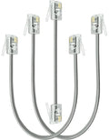NECABLES 3Pack Short Telephone Cord Kit 3, 8 Inch Phone Cable Wall Phone Cord by NECABLES