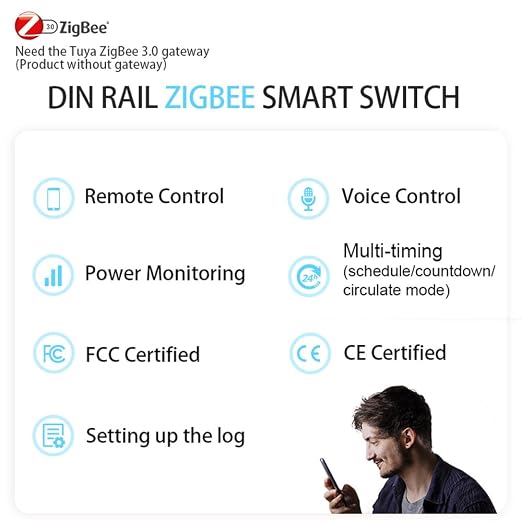 TONGOU ZigBee DIY Smart Switch 10A| DIN Rail Switch| 1P+N 90-240VAC| Real-time - Image 3