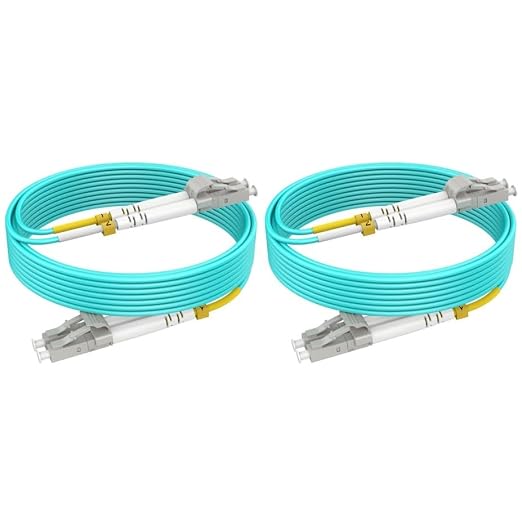 Multimode LC LC Fiber Patch Cable 6ft/2m-2PACK, OM3 MM Fiber Optic Patch Cable by RamboCables