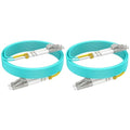 OM3 Multimode LC to LC Fiber Patch Cable 3ft/1m-2PACK, MM Fiber Optic Patch by RamboCables