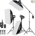 Godox 750W Professional Studio Strobe Flash Light Kit, 3-Light Godox Strobe by GODOX