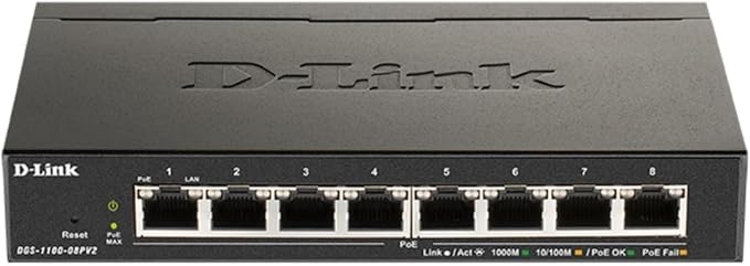 D-Link 8-Port Gigabit Smart Managed PoE+ Ethernet Switch, IGMP Snooping by D-Link