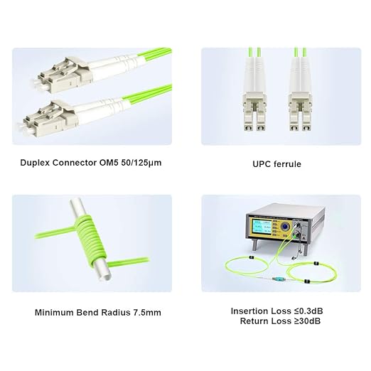 FLYPROFiber- LC to LC Fiber Patch Cable OM5 5M/16ft, Length Options: 0.2m-20m - Image 3
