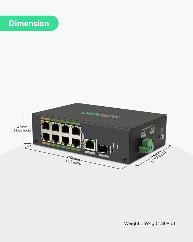 LINOVISION Industrial 8-Port EOC & POE Switch - Image 7