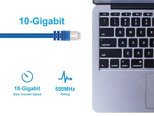 Monoprice Cat6A 30ft Blue Patch Cable Double Shielded 26AWG 10G Pure Bare - Image 5