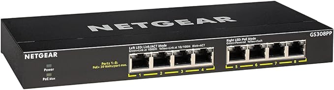 NETGEAR 8-Port PoE+ Gigabit Ethernet Unmanaged Essentials Switch - by NETGEAR