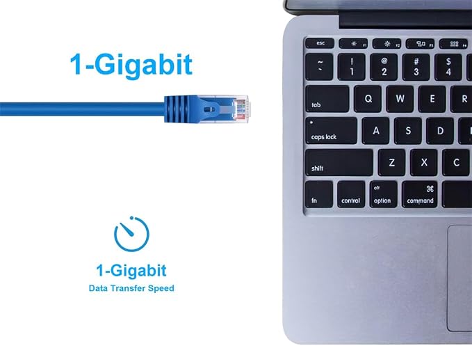 Monoprice Cat5e 3ft Blue Patch Cable UTP 24AWG 350MHz Pure Bare Copper Snagless - Image 5