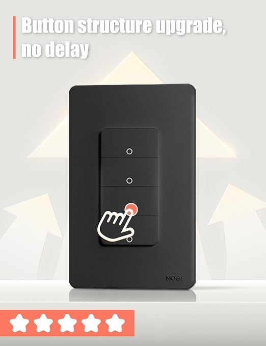 MOES Smart Triple Light Switches, 2nd Generation Wi-Fi 3 Gang Single Pole Switch - Image 3