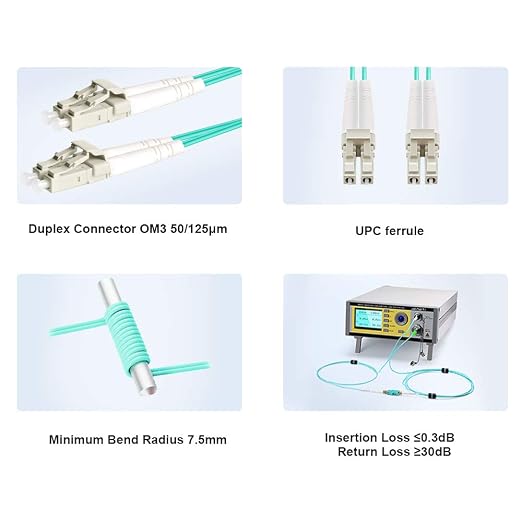 FLYPROFiber- LC to LC Fiber Patch Cable OM3 100M/328ft, Length Options: - Image 3