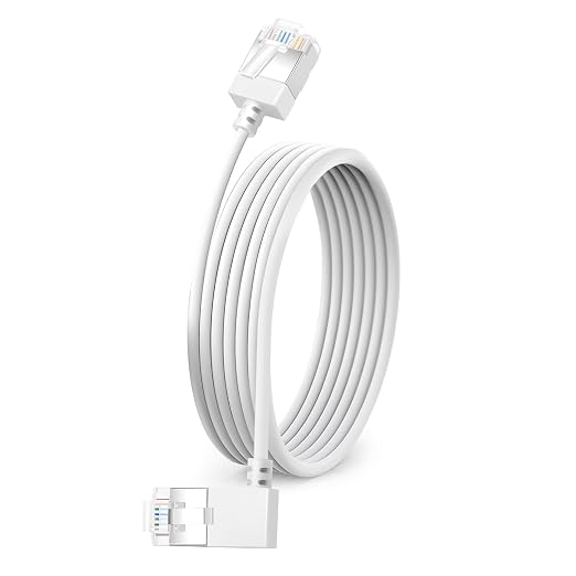 Slim Cat 6 Ethernet Cable 90° Left Angled 1.6 Feet, Ultra Thin & Flexible Rj45 by DUTEVOLNS