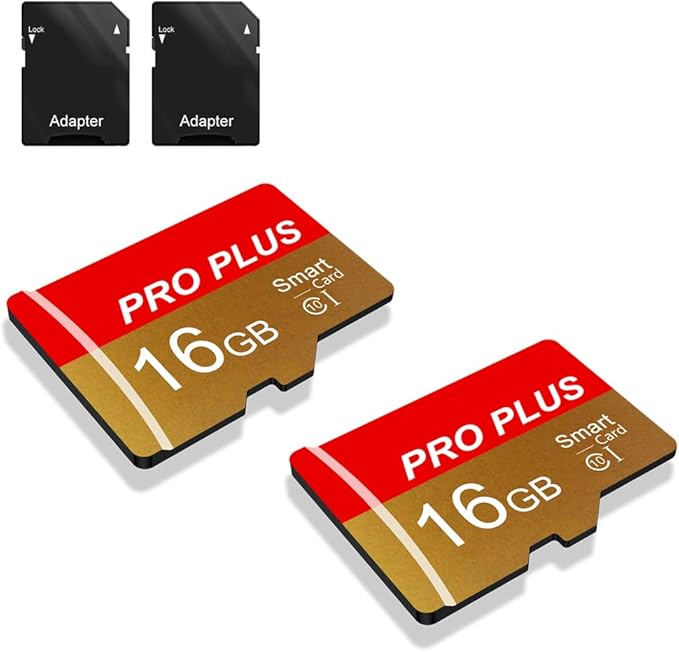 2 Pack Memory Card 16GB with Adapter, High Speed TF Card, UHS-I C10 A1 Memory by Bliksem