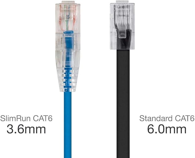 Monoprice Cat6 6in Blue Component Level Patch Cable UTP 28AWG 550MHz Pure Bare - Image 2