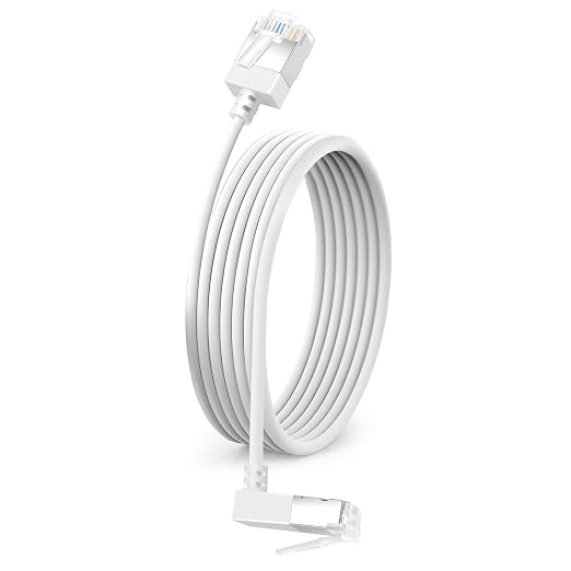 Ultra Thin Cat 6 Ethernet Cable 90° Downward Angle 10 Feet, Flexible & Slim by DUTEVOLNS