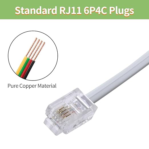 Phone Cable 2 Way Splitter RJ11 6P4C Telephone Line Cord Adapter - Image 5