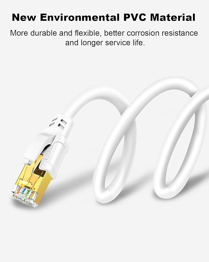Yauhody CAT 8 Ethernet Cable 1.5FT 2 Pack, 40Gbps High Speed SFTP 2000MHz - Image 6