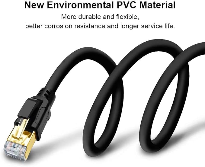 Yauhody CAT8 Ethernet Cable 33FT, High Speed 40Gbps 2000MHz 26AWG Internet - Image 6