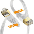 Cat7 10FT Ethernet Cable Flat-White-10Gbps Ultra Slim High Speed Double Shielded by SURPLAY-WinningHighSpeed
