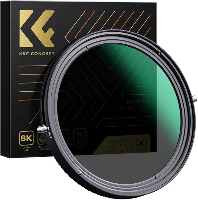 K&F CONCEPT 37mm Variable Fader ND2-ND32 ND Filter and CPL Circular Polarizing by KFCONCEPT