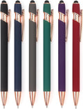 6 Pack Ballpoint Pen 2-in-1 Stylus Retractable Ballpoint Pen by Bribobo