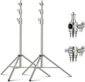 NEEWER 2Pcs 9.2ft Stainless Steel Light Stands, Spring Cushioned Heavy Duty by Neewer