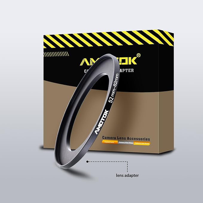 52mm Lens to 82mm Camera Filters Ring Compatible All 52mm Camera Lenses to 82mm by AMOTOK