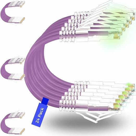 Rapink Patch Cables Cat6/ Cat6a 5ft Slim, Cat6a Ethernet Patch Cable 50G Support by Rapink