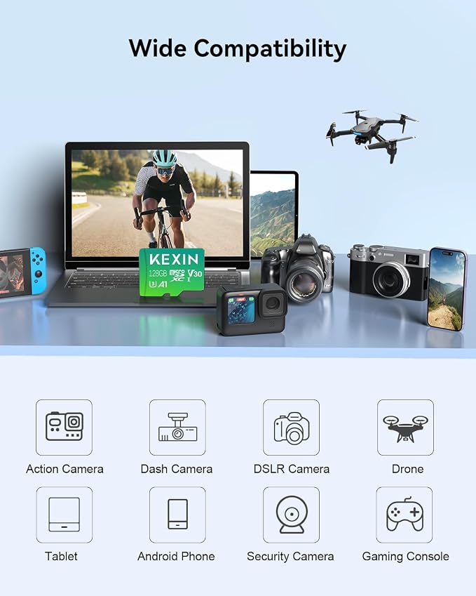 KEXIN 128GB Micro SD Card with Adapter - Image 5