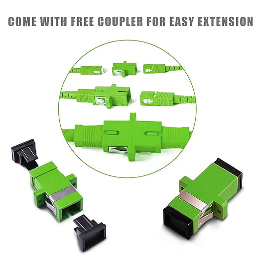 50ft SC/APC to SC/APC Fiber Optic Internet Cable, Armored Single Mode Patch - Image 4