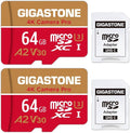 【5-Years Data Recovery】 GIGASTONE 64GB Memory Card 2 Pack 4K Pro Camera by Gigastone