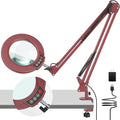 10X Magnifying Glass with Light and Clamp, Real Glass Stand Lighted Magnifier by COYETH